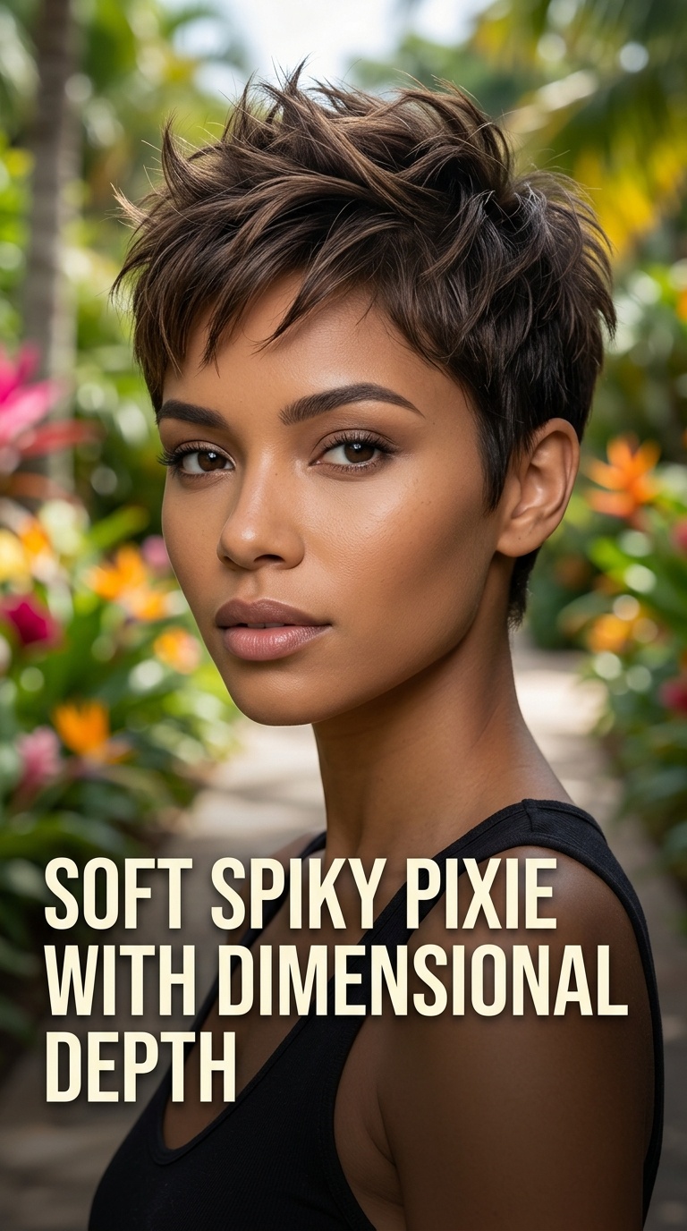Soft Spiky Pixie with Dimensional Depth