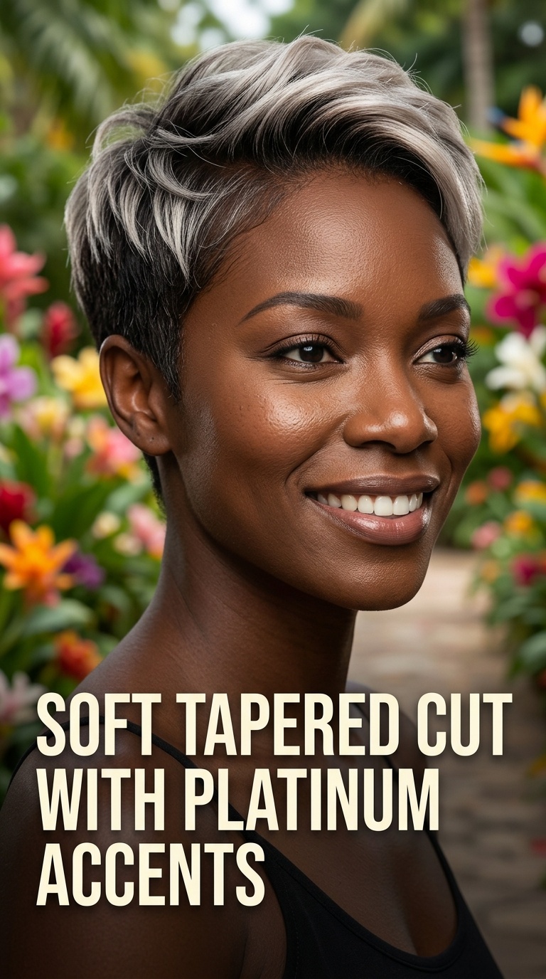 Soft Tapered Cut with Platinum Accents