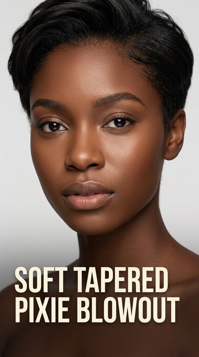 Soft Tapered Pixie Blowout