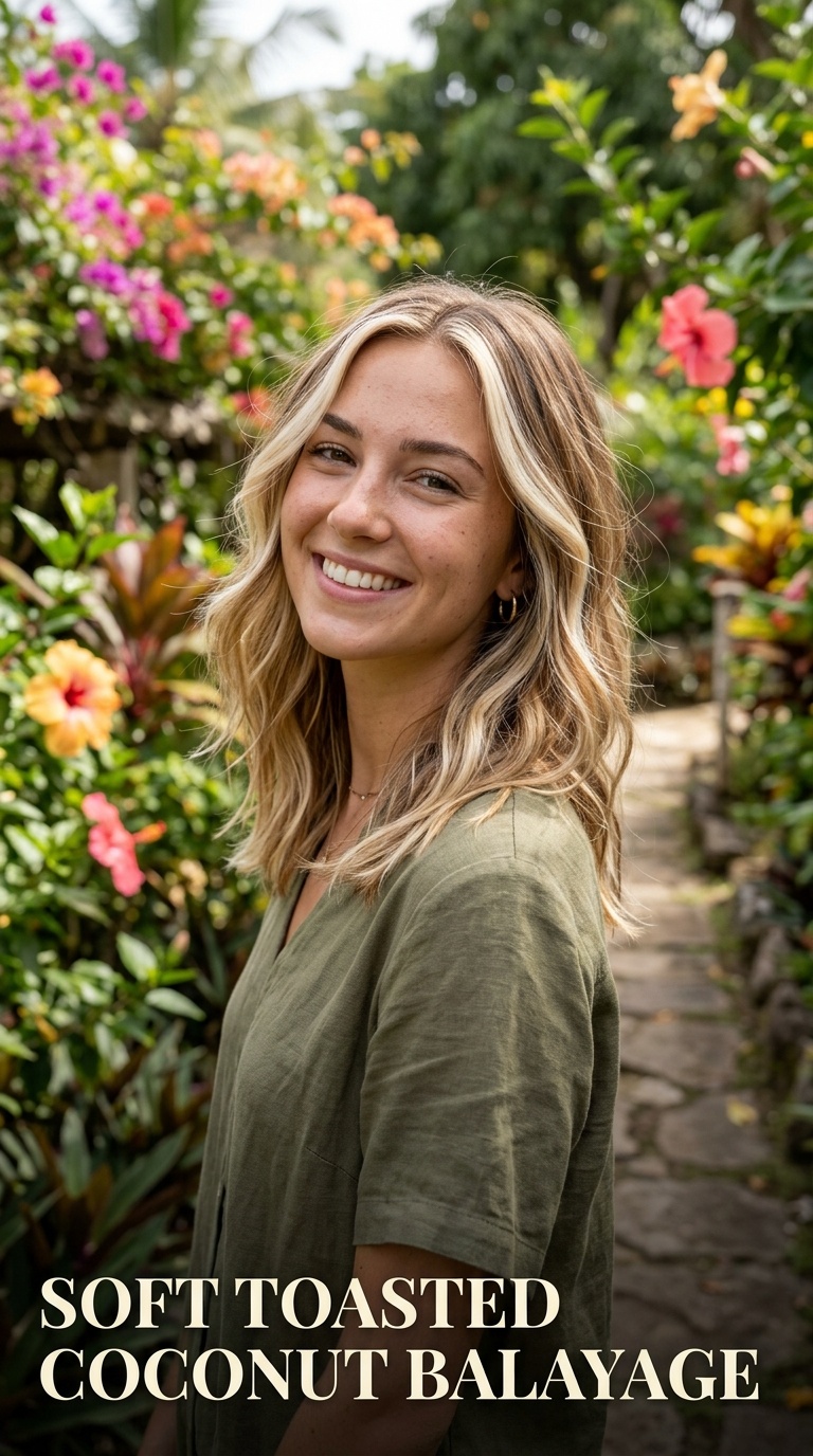 Soft Toasted Coconut Balayage