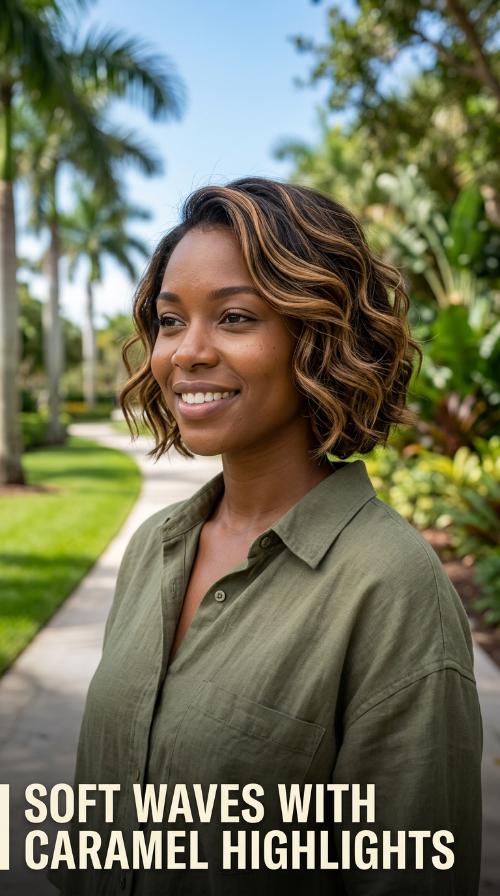 Soft Waves with Caramel Highlights