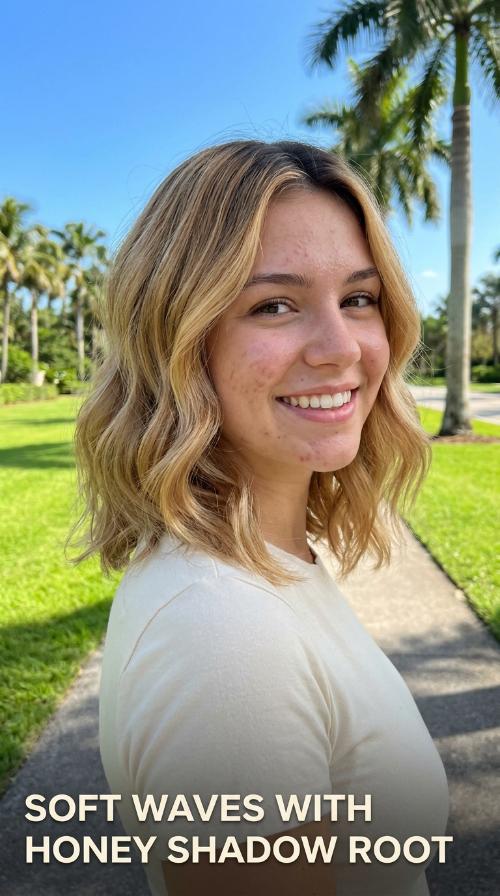 Soft Waves with Honey Shadow Root