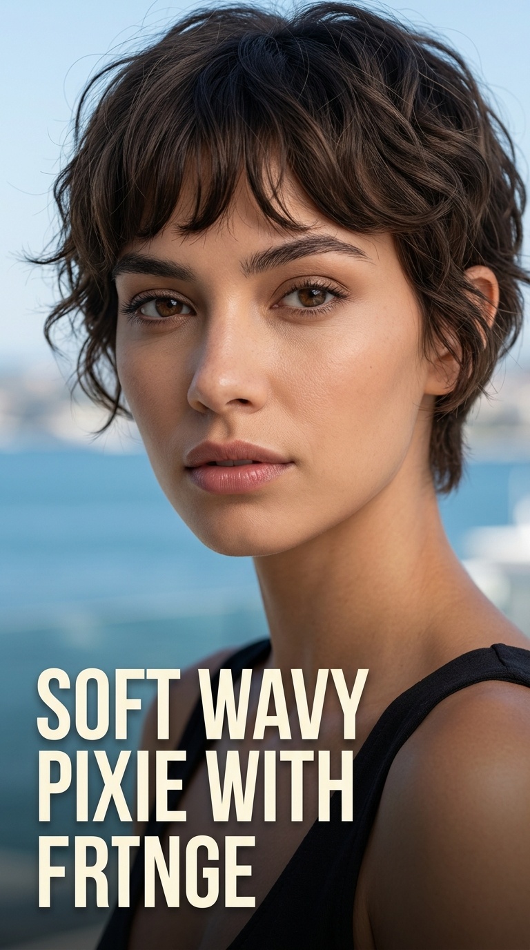 Soft Wavy Pixie with Fringe