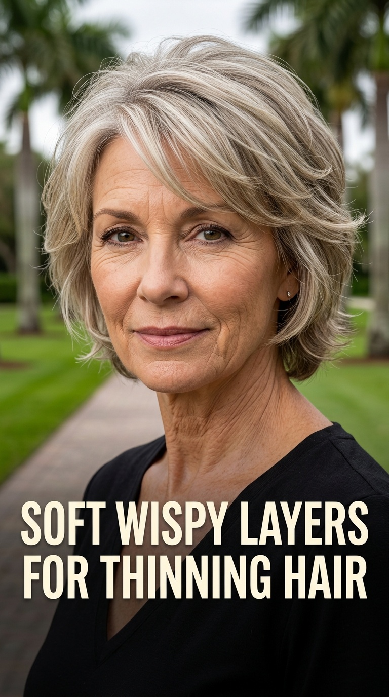 Soft Wispy Layers for Thinning Hair