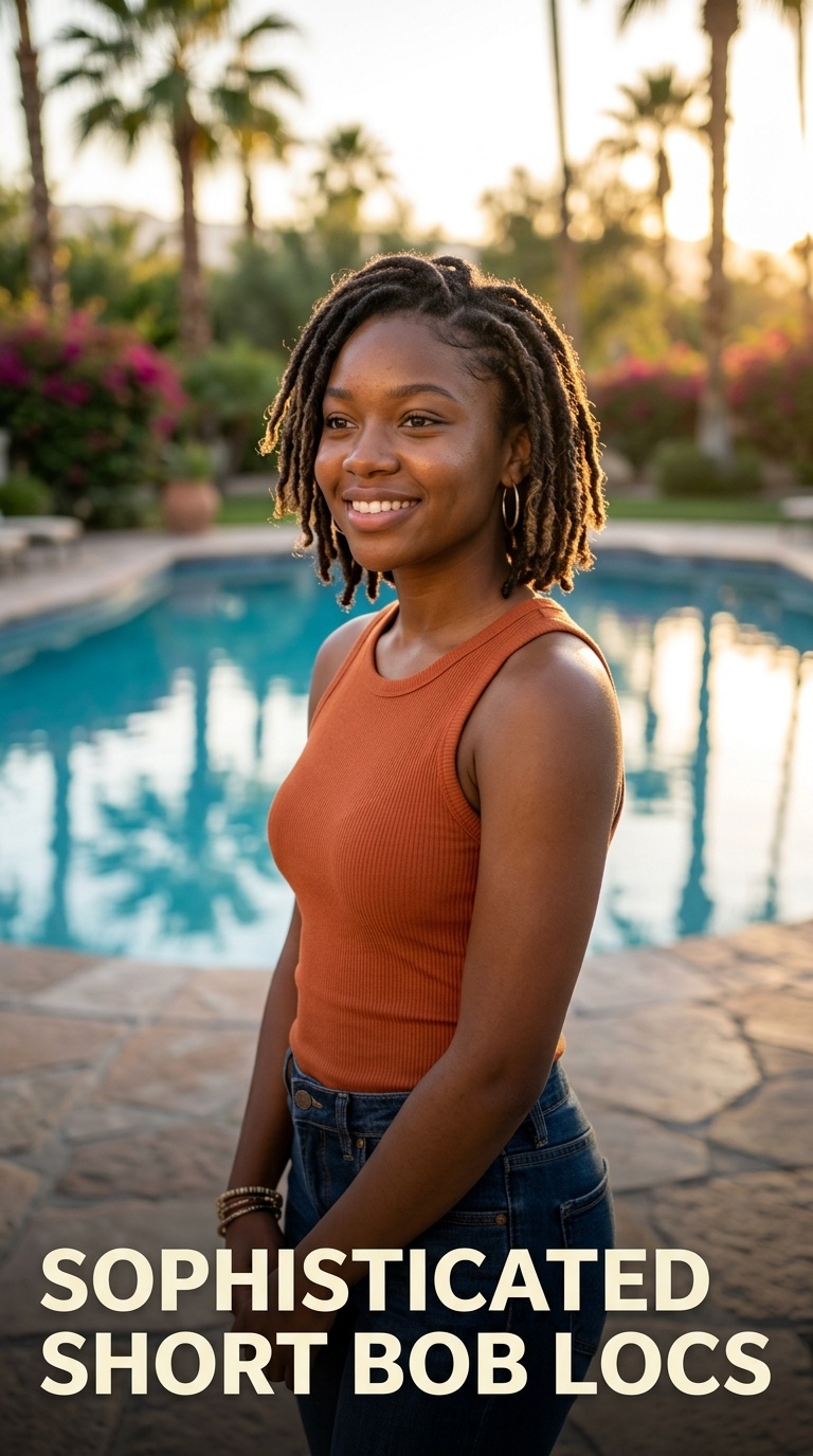 Sophisticated Short Bob Locs