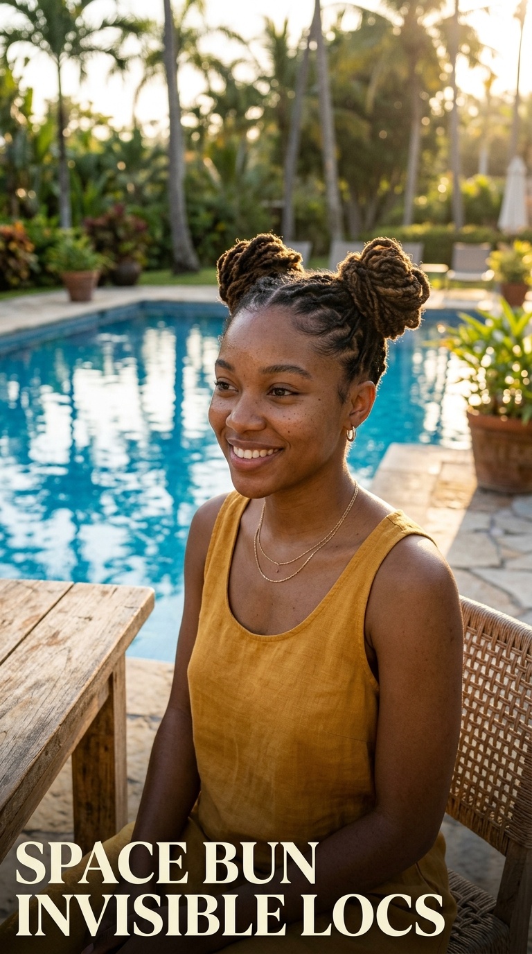 Space Bun Invisible Locs