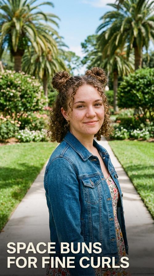 Space Buns for Fine Curls