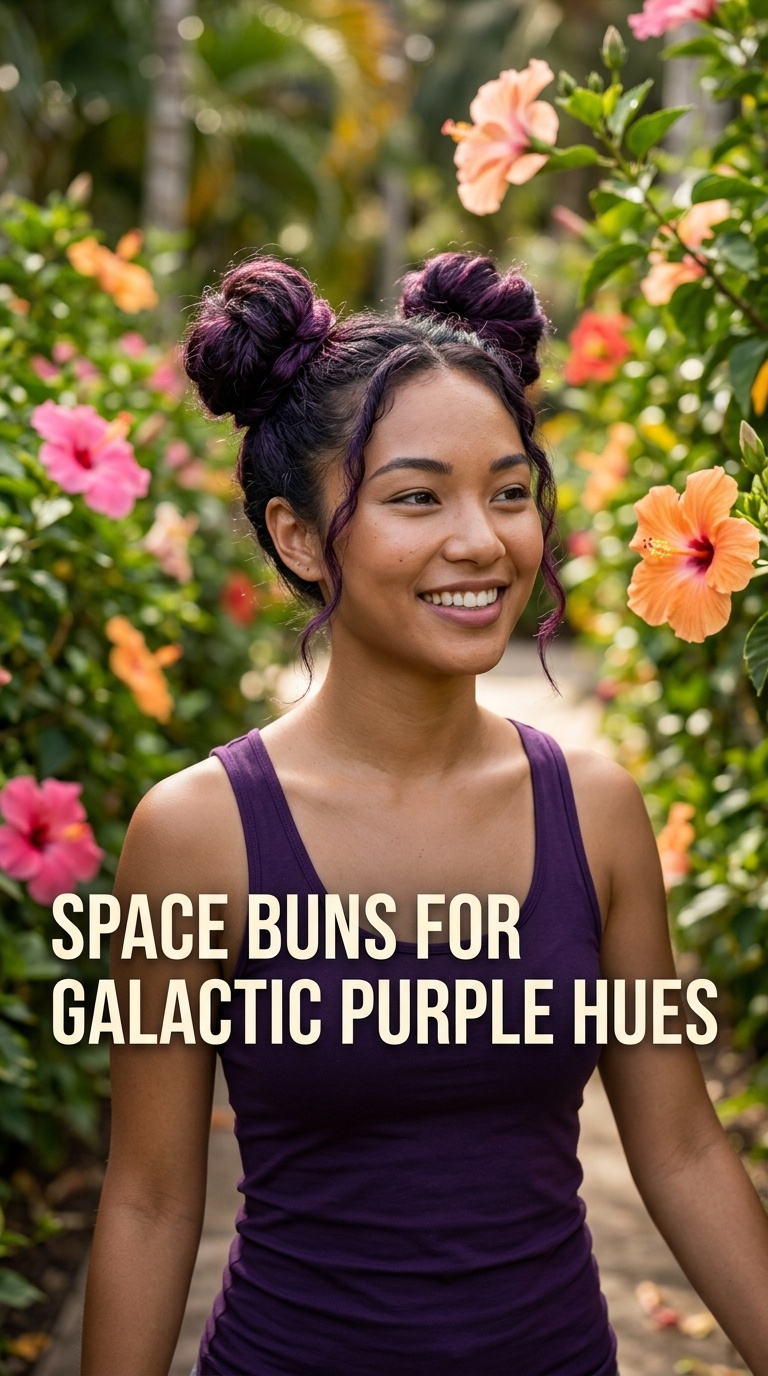 Space Buns for Galactic Purple Hues