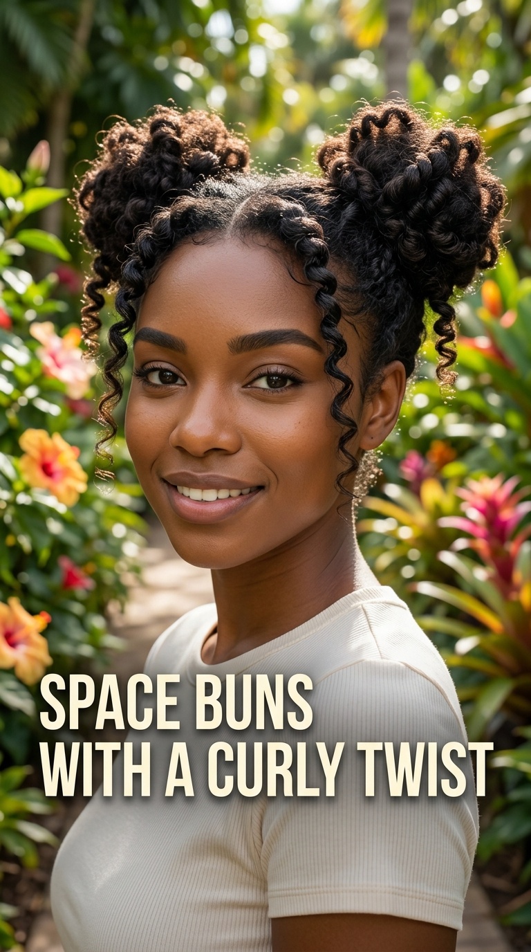 Space Buns with a Curly Twist