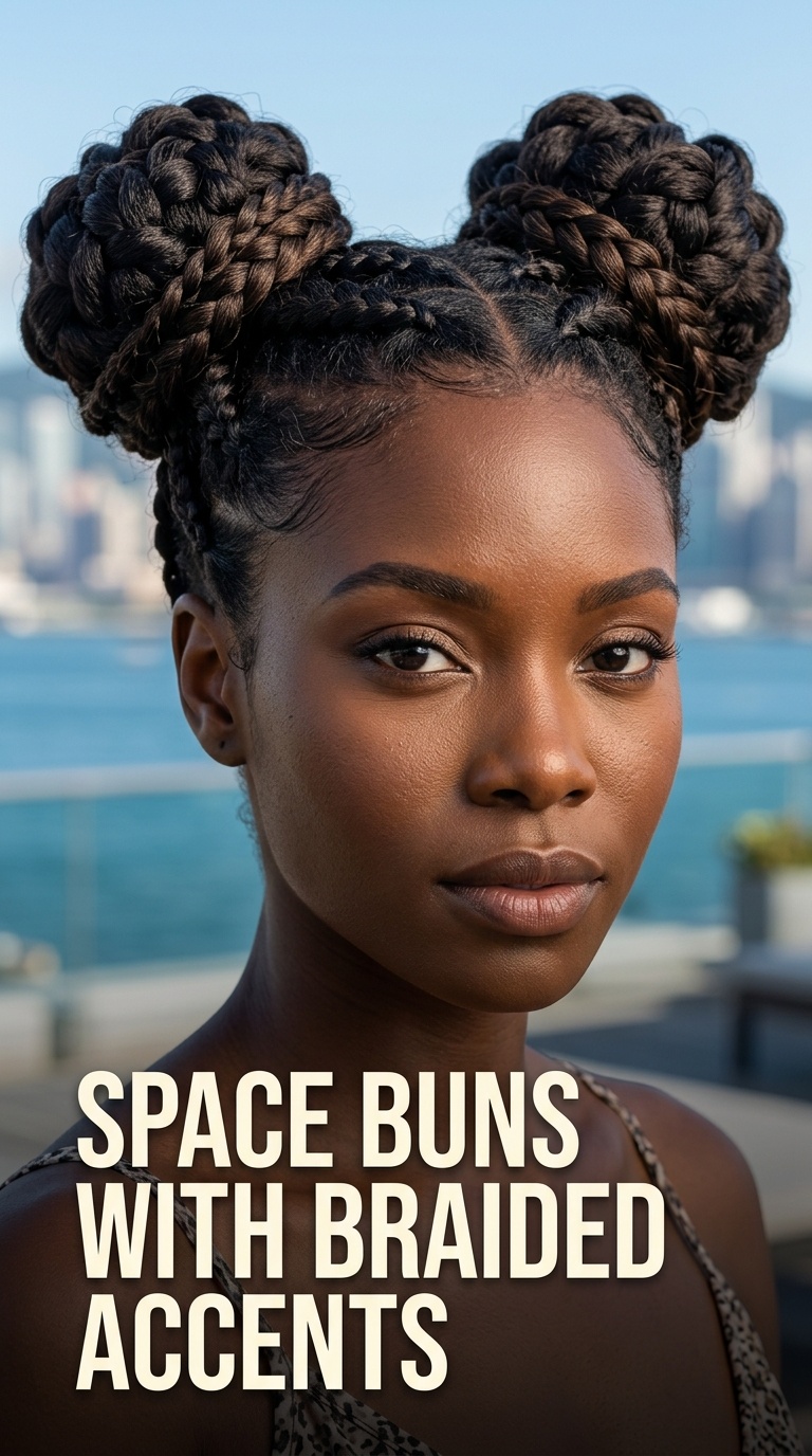 Space Buns with Braided Accents