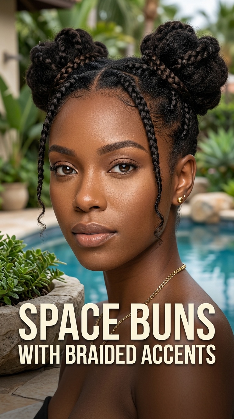Space Buns with Braided Accents