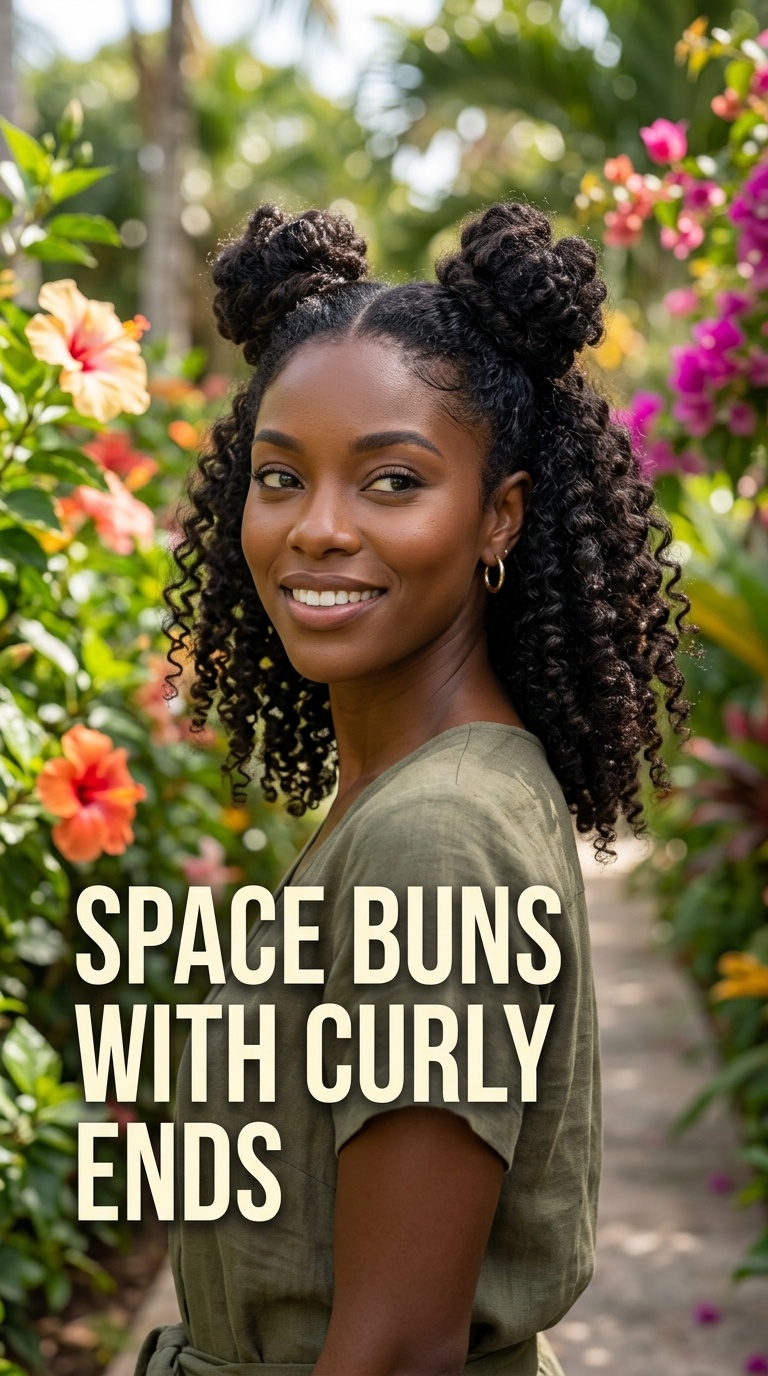 Space Buns with Curly Ends