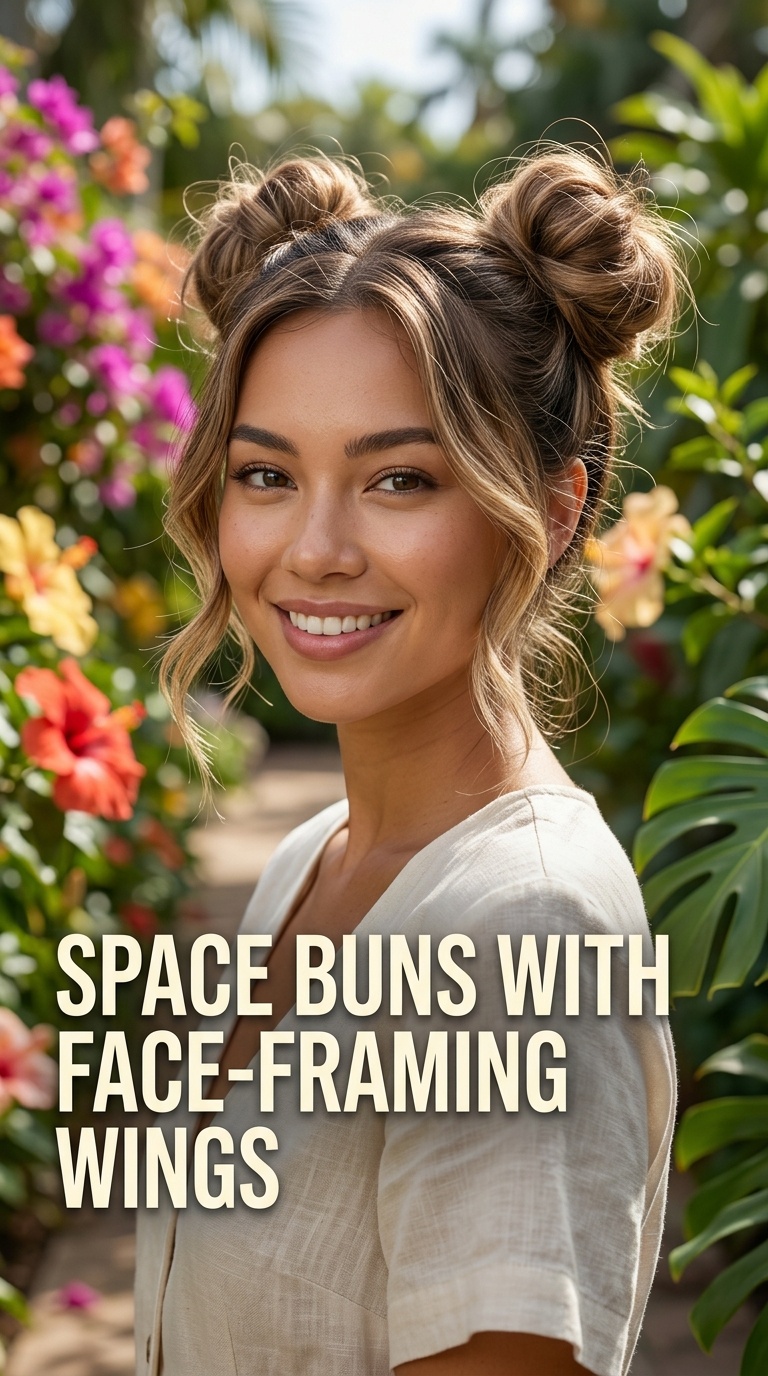 Space Buns with Face-Framing Wings