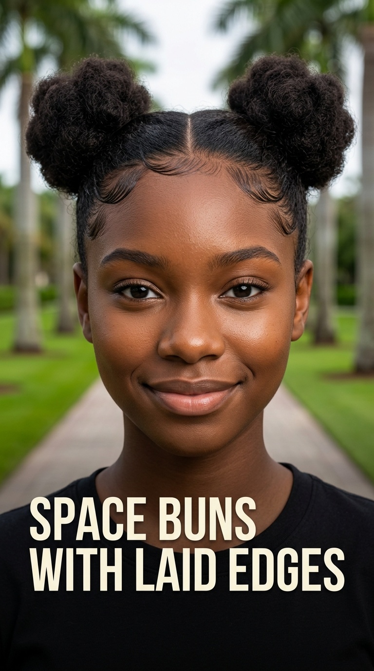 Space Buns with Laid Edges