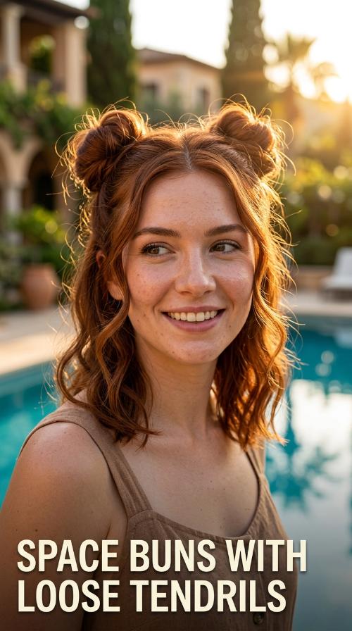 Space Buns with Loose Tendrils