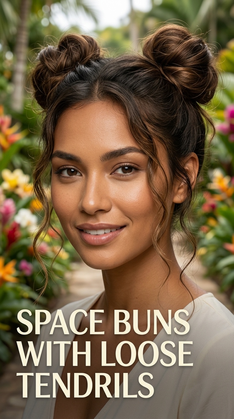 Space Buns with Loose Tendrils
