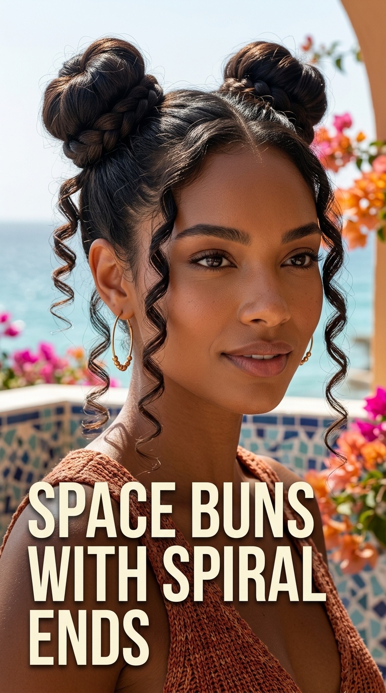 Space Buns with Spiral Ends