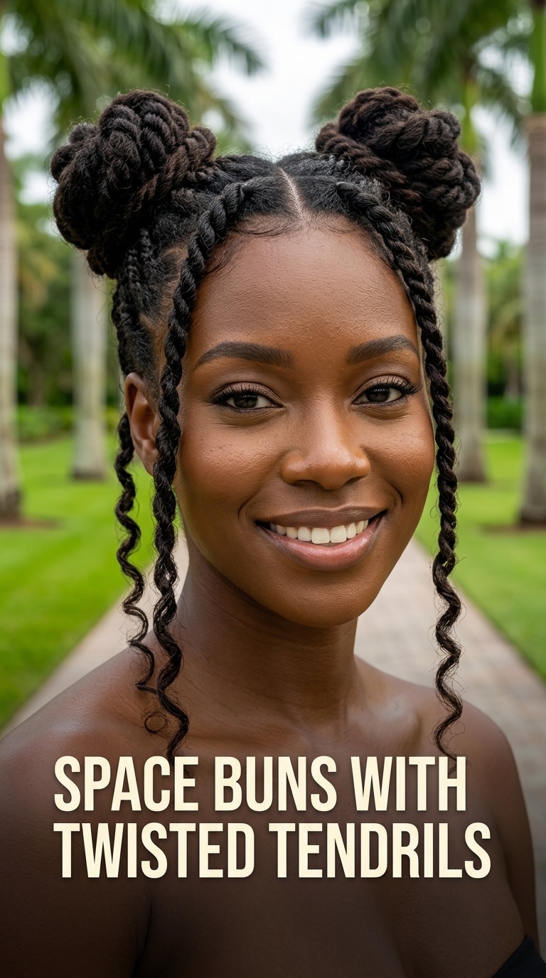 Space Buns with Twisted Tendrils