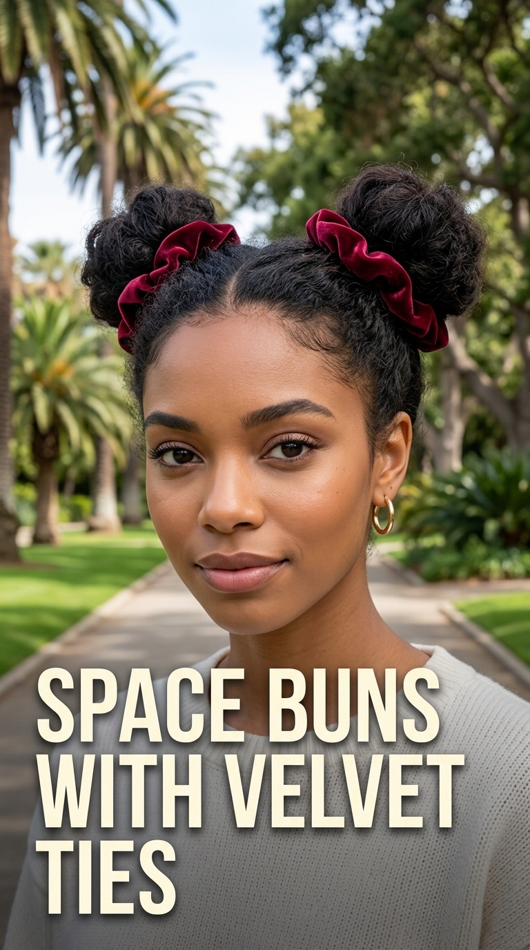 Space Buns with Velvet Ties