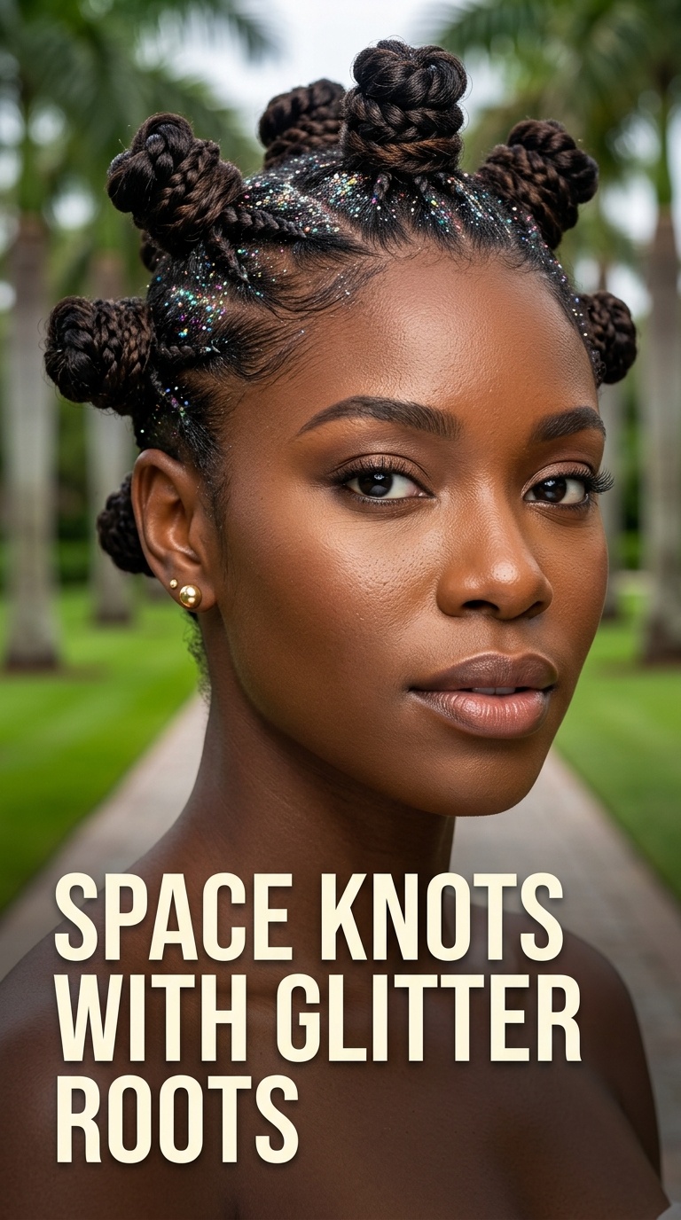 Space Knots with Glitter Roots