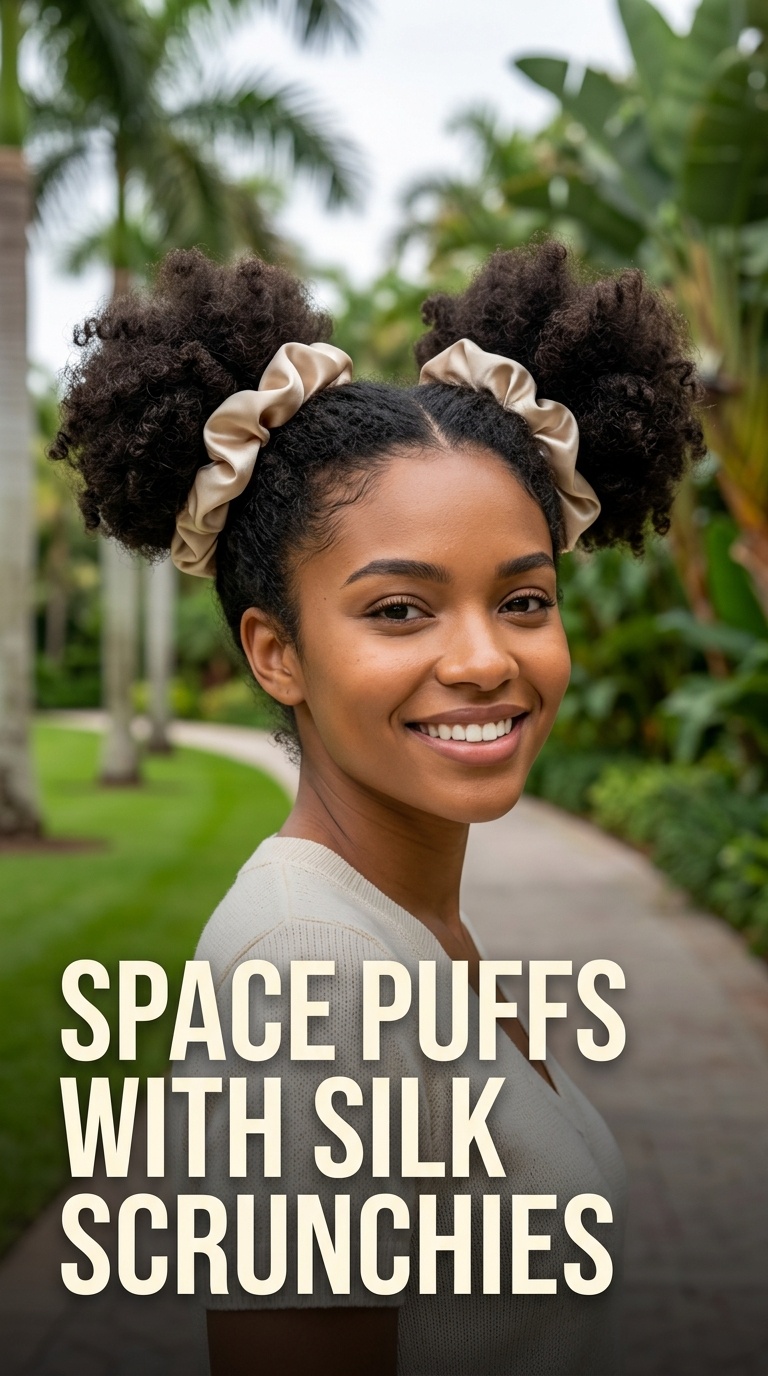 Space Puffs with Silk Scrunchies