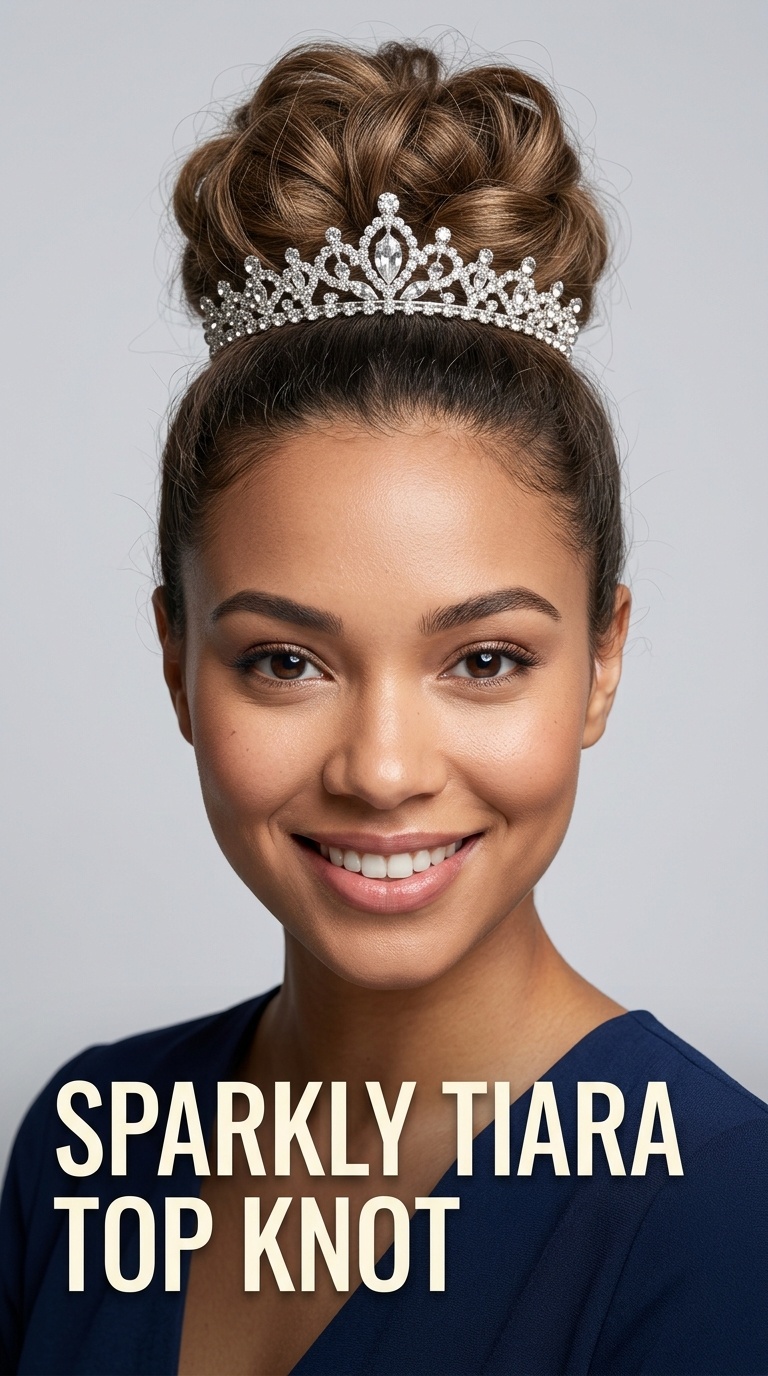 Sparkly Tiara Top Knot