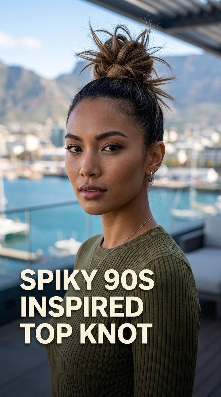 Spiky 90s Inspired Top Knot