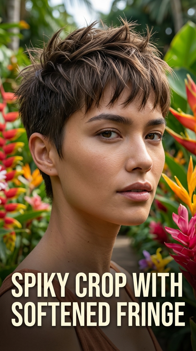 Spiky Crop with Softened Fringe