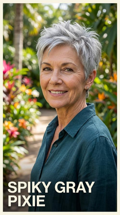 Spiky Gray Pixie