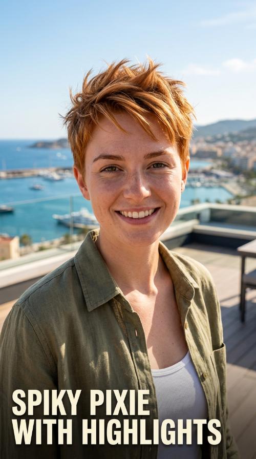 Spiky Pixie with Highlights