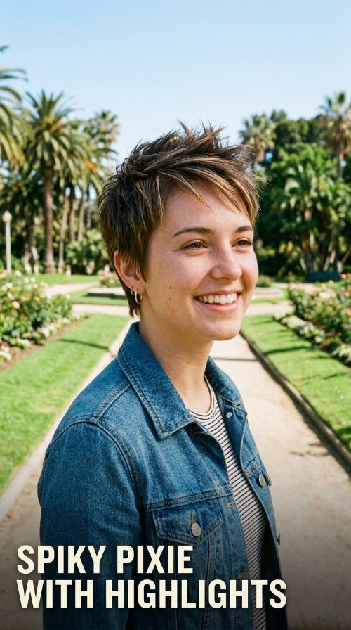 Spiky Pixie with Highlights