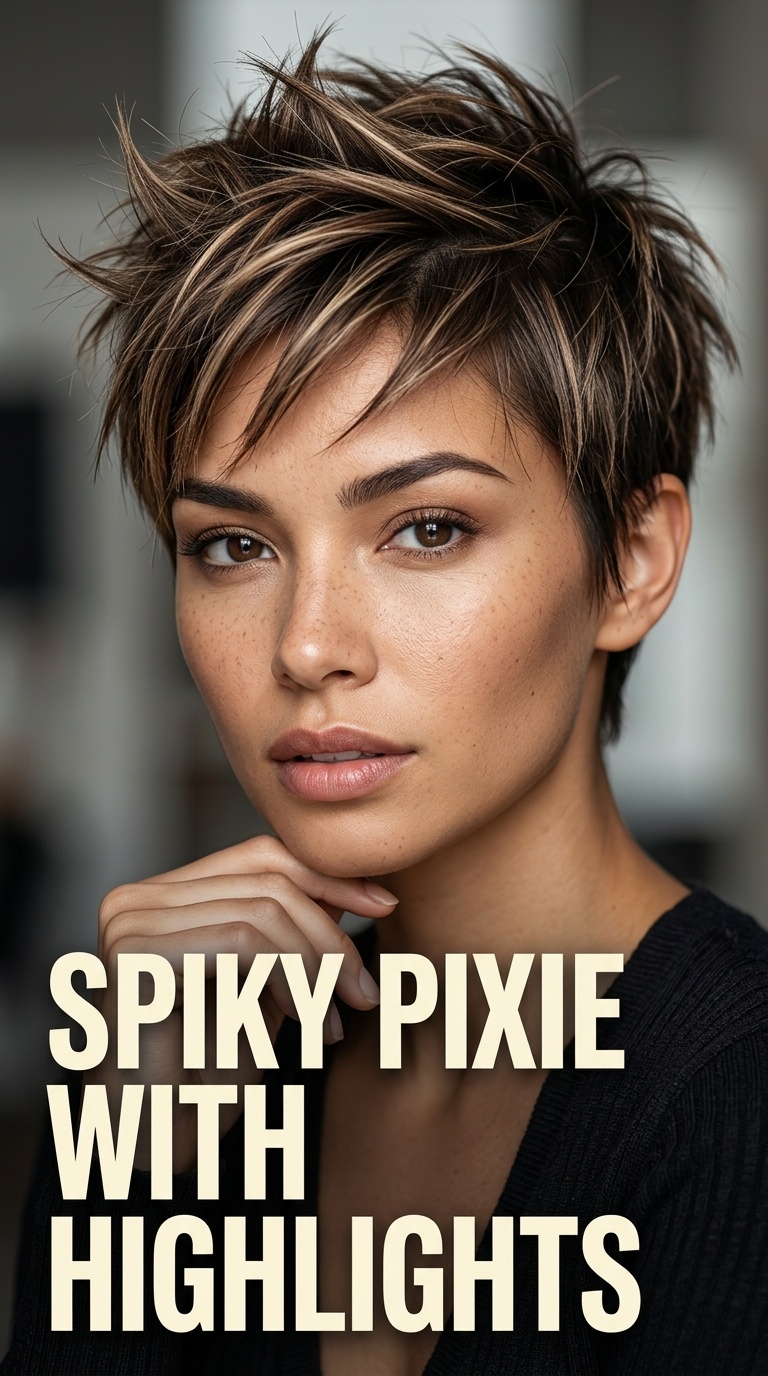 Spiky Pixie with Highlights
