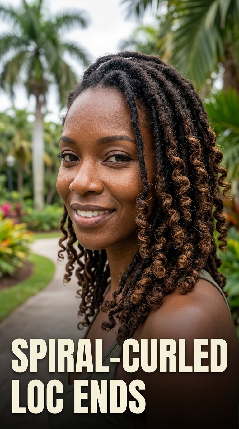 Spiral-Curled Loc Ends