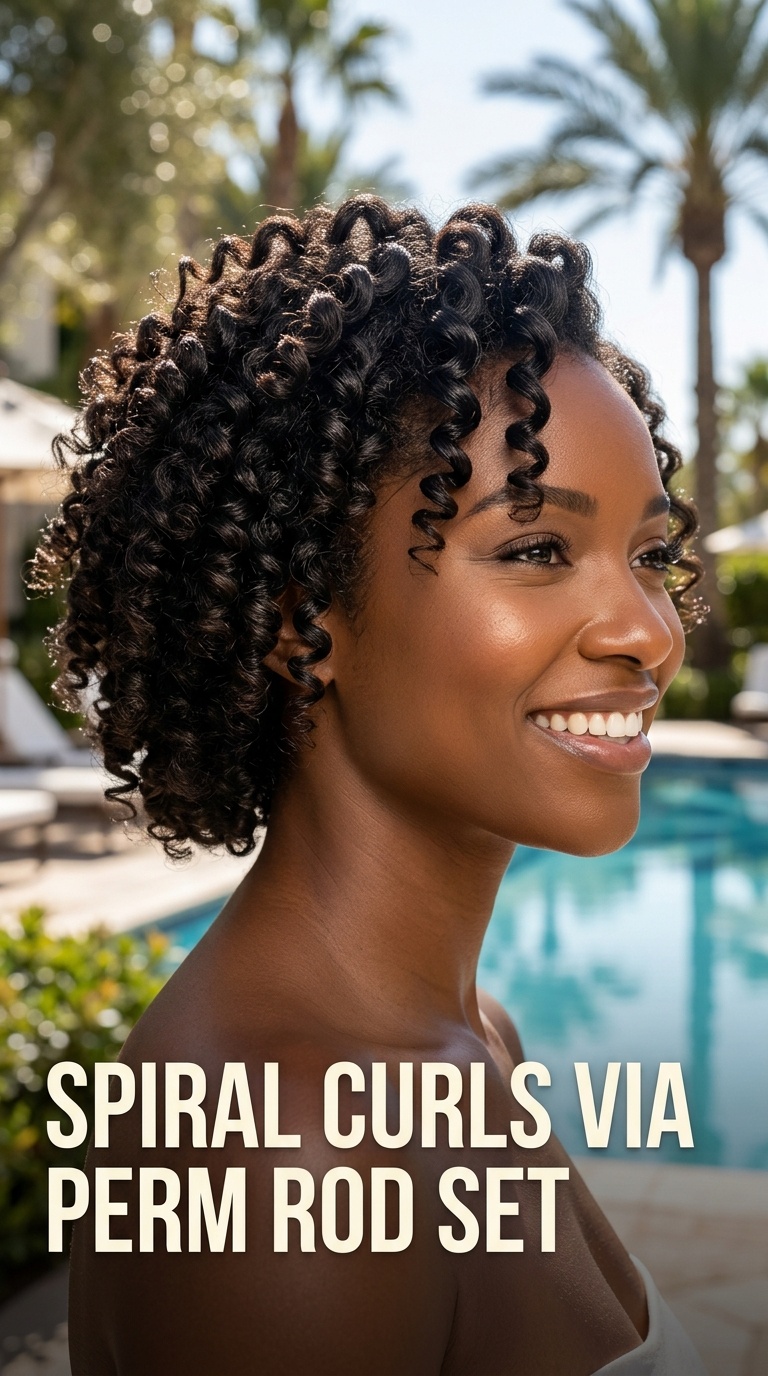 Spiral Curls via Perm Rod Set