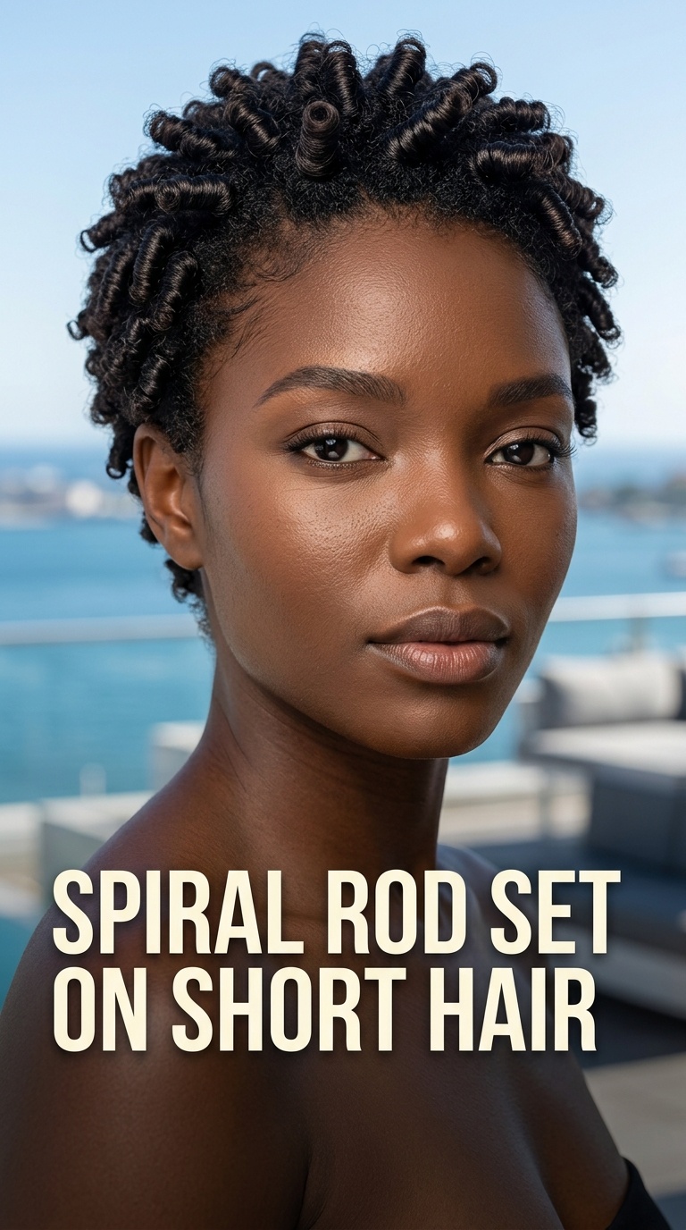Spiral Rod Set on Short Hair