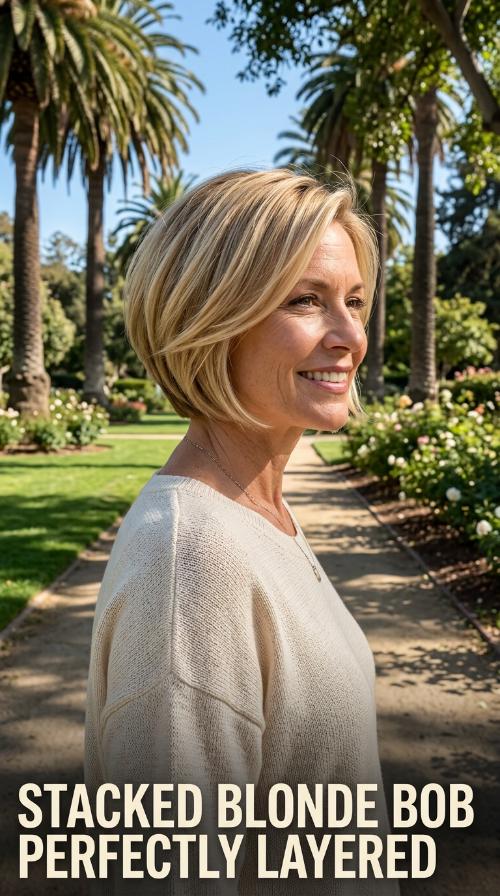 Stacked Blonde Bob