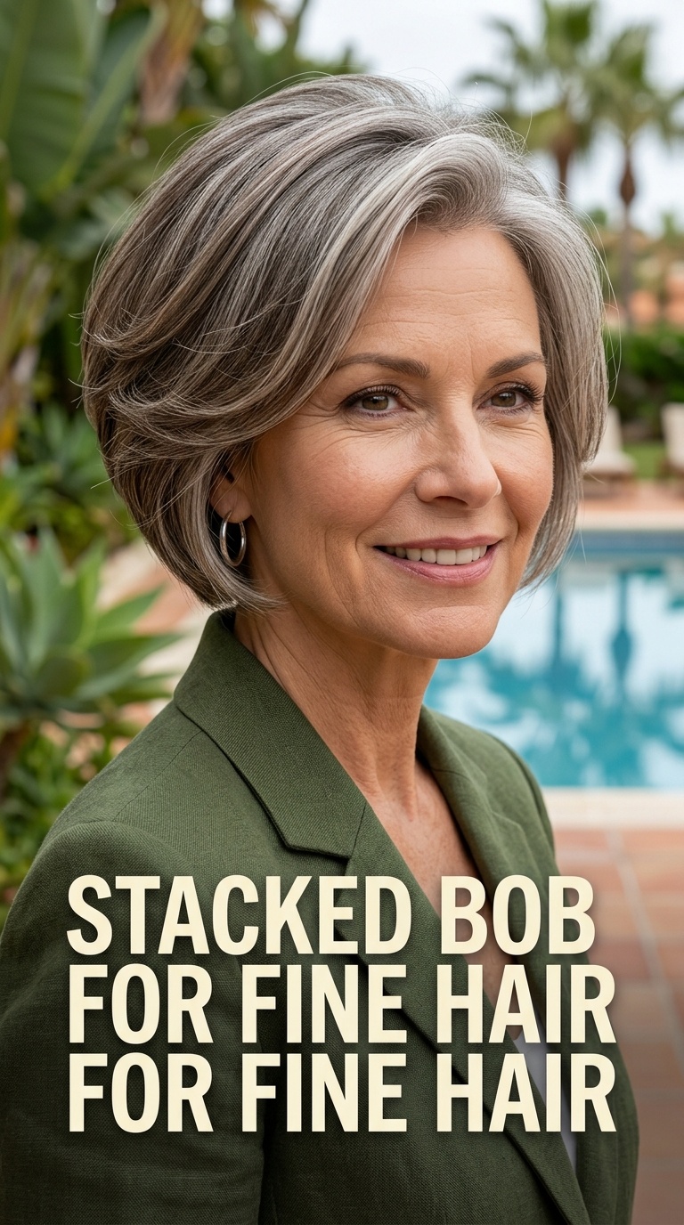 Stacked Bob for Fine Hair