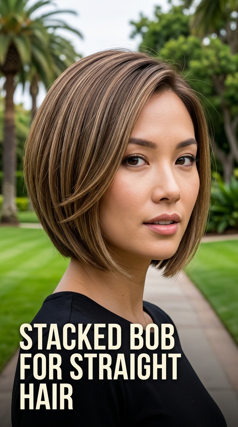 Stacked Bob for Straight Hair
