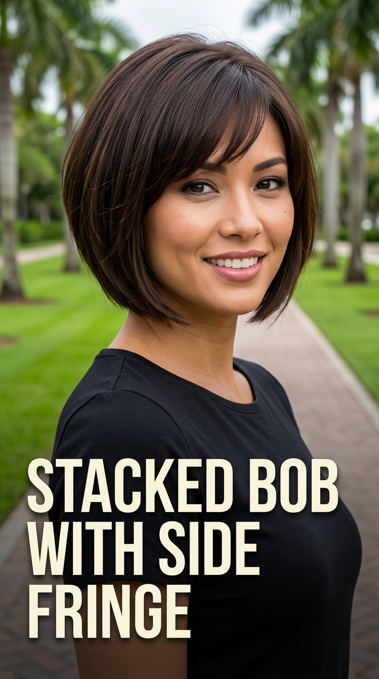 Stacked Bob with Side Fringe