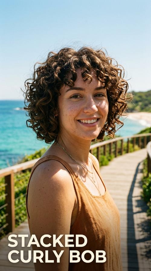 Stacked Curly Bob