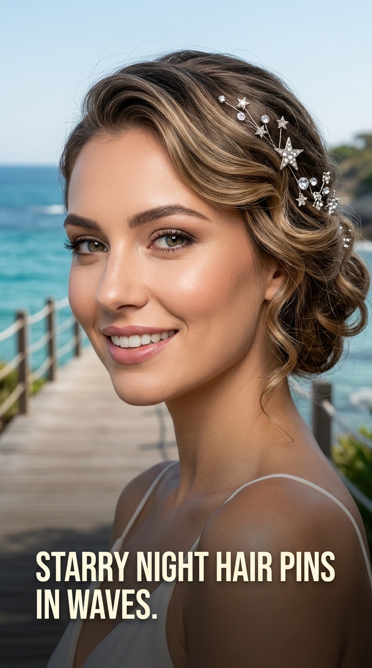 Starry Night Hair Pins in Waves