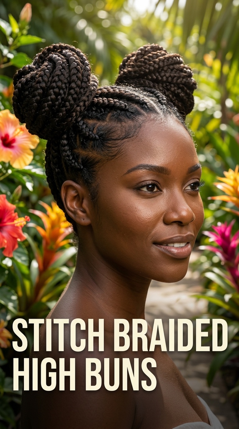 Stitch Braided High Buns