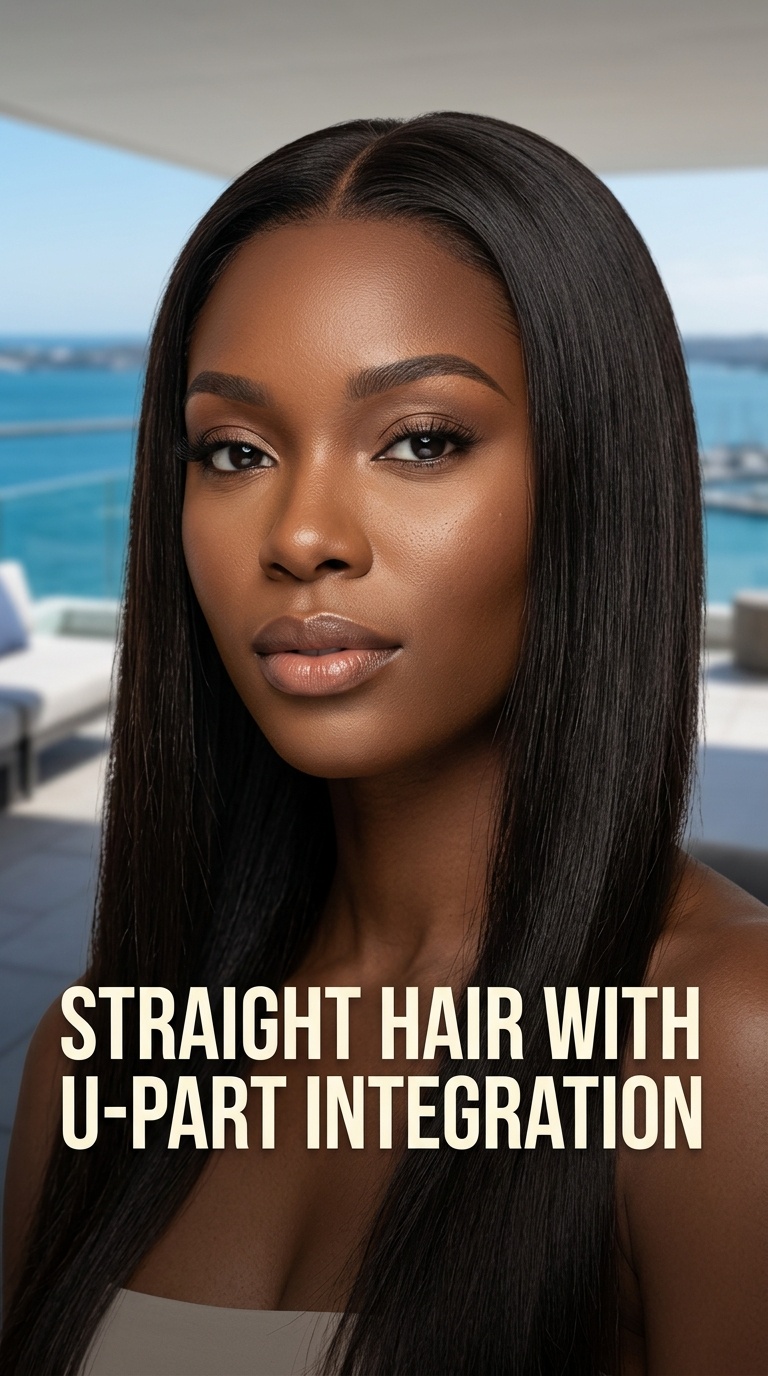 Straight Hair with U-Part Integration