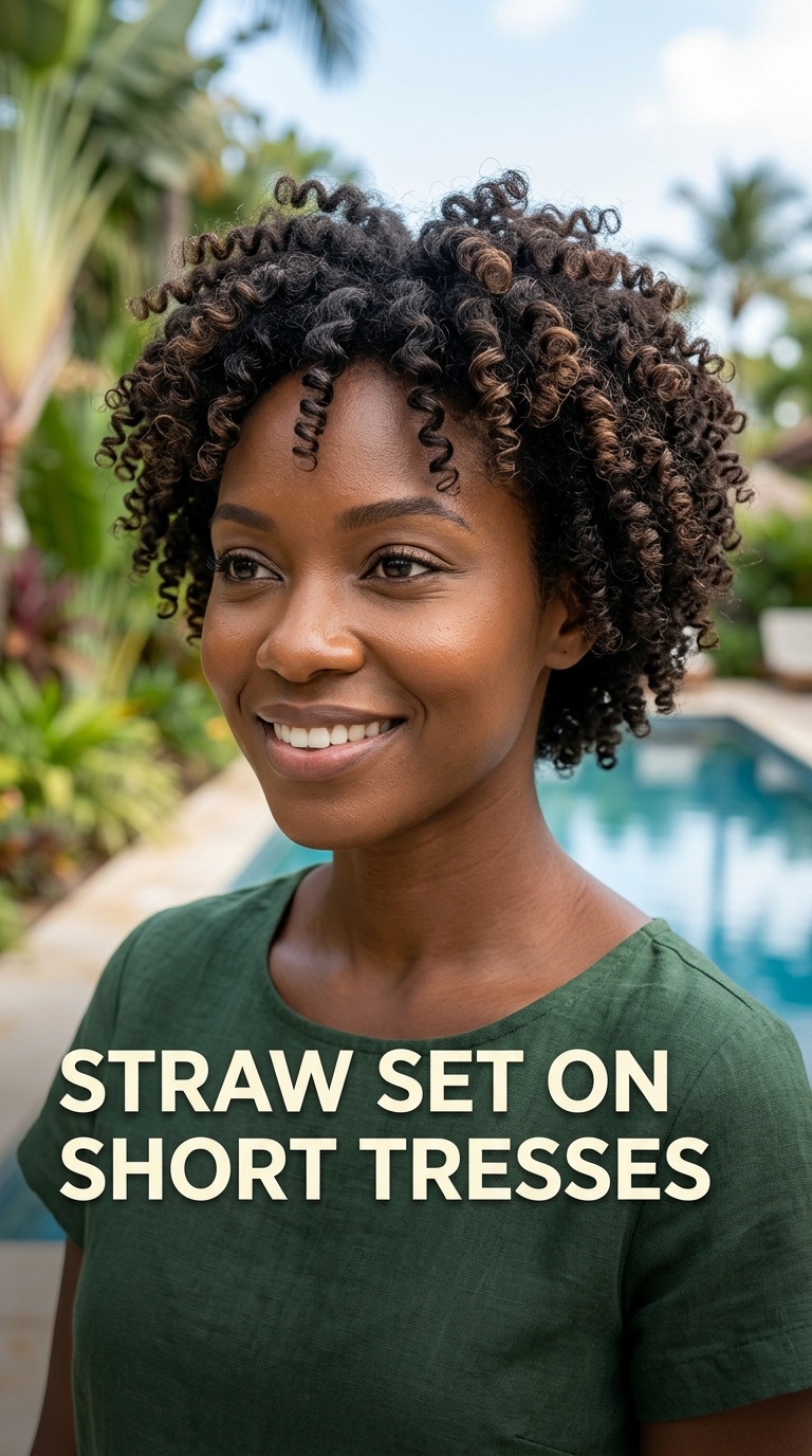 Straw Set on Short Tresses