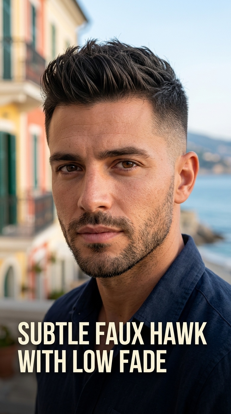Subtle Faux Hawk with Low Fade