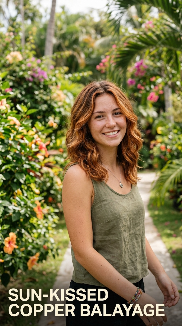 Sun-Kissed Copper Balayage