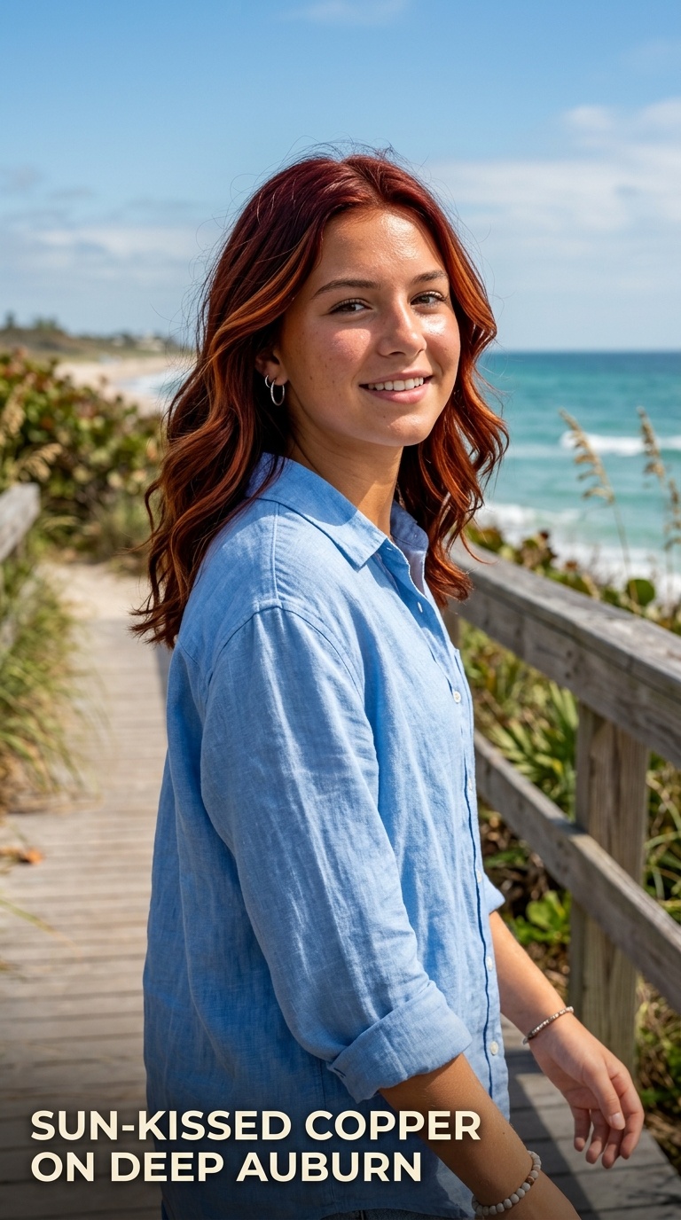 Sun-Kissed Copper on Deep Auburn
