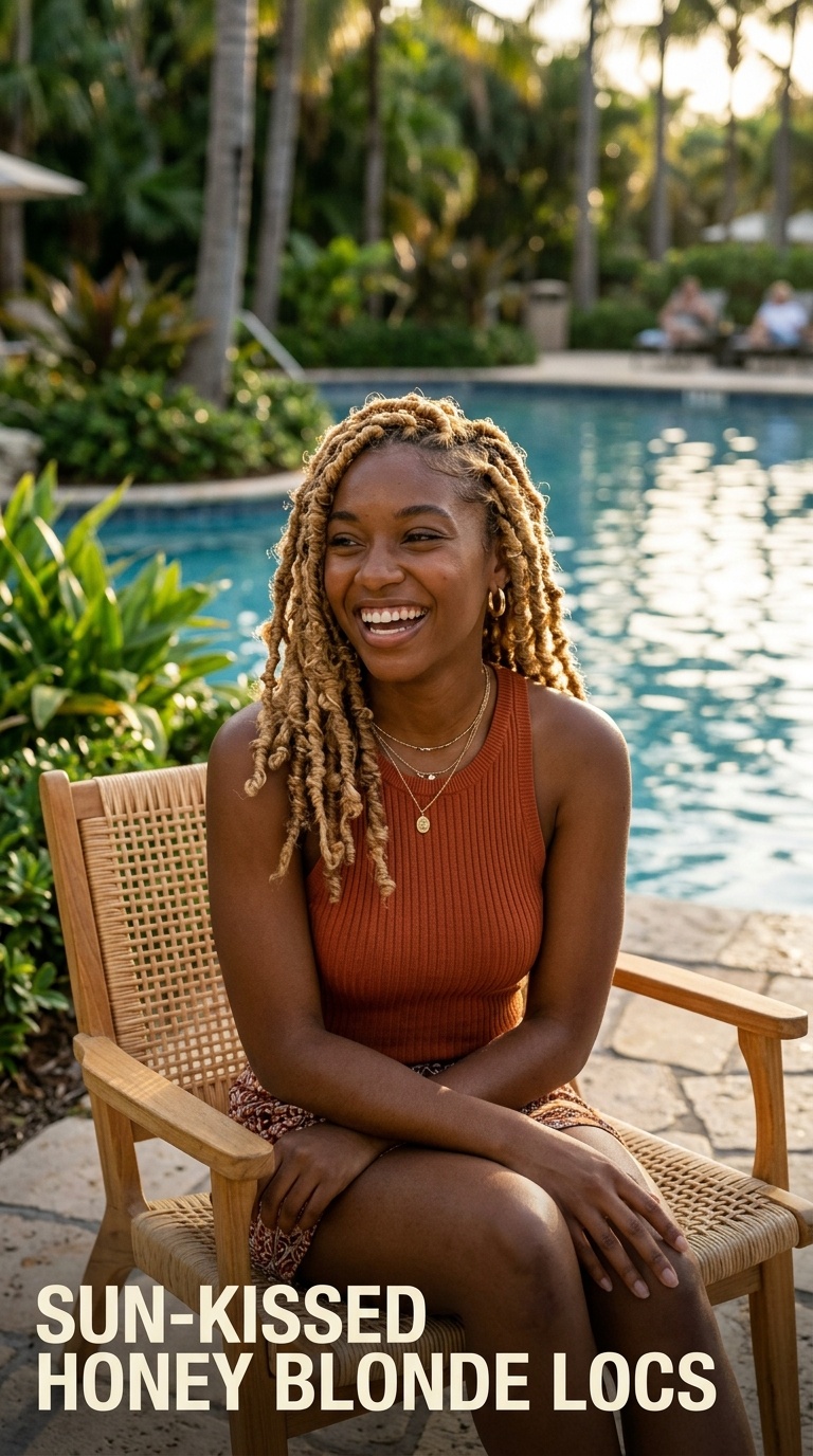Sun-Kissed Honey Blonde Locs