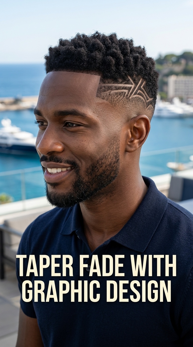 Taper Fade with Graphic Design