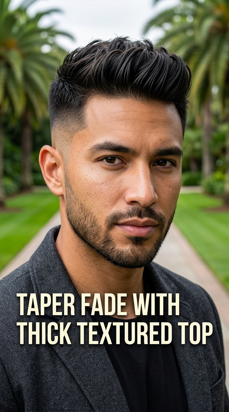Taper Fade with Thick Textured Top